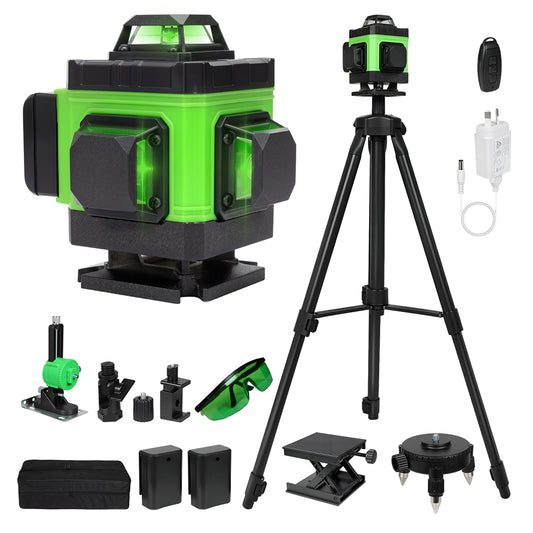 Traderight 16 Lines Green Laser Level Cross Measure Tool Tripod 360° Rotary
