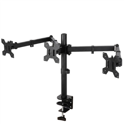 Levede Triple Monitor Arm Stand 10-27" Screens Desk Mount Adjustable Arms Black