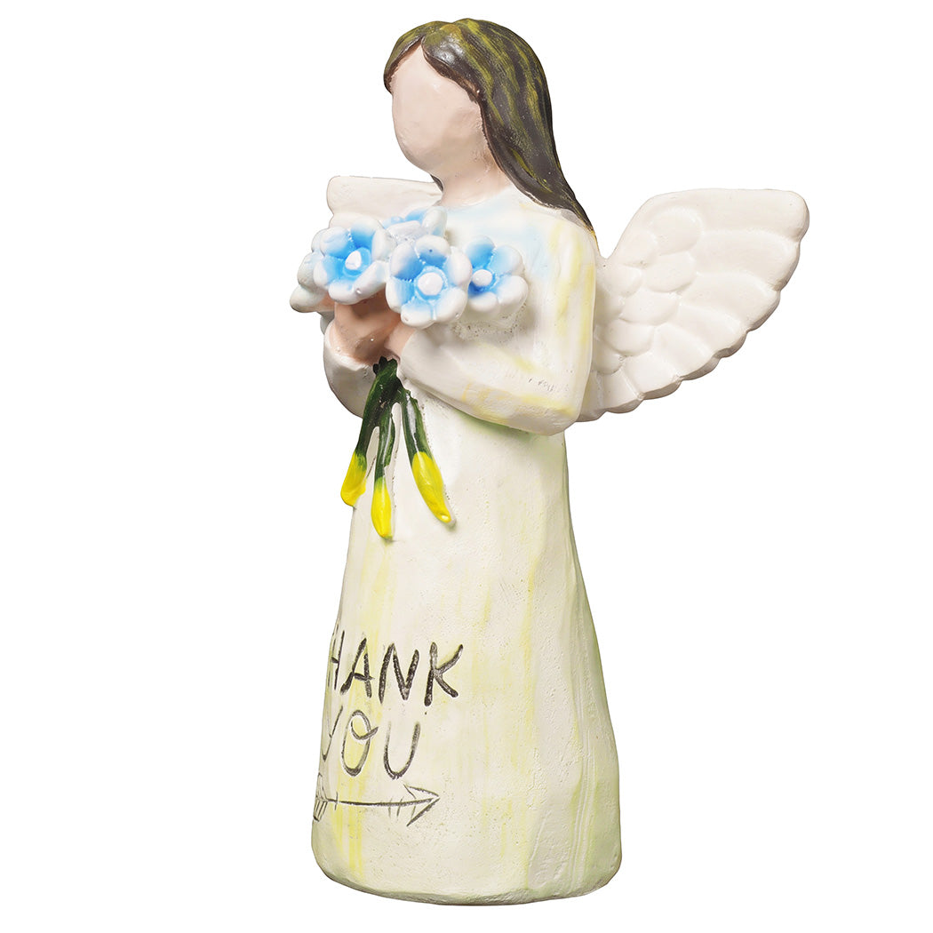 Levede Forget-Me-Not Resin Figurines Thank You Angel Sympathy Gift White