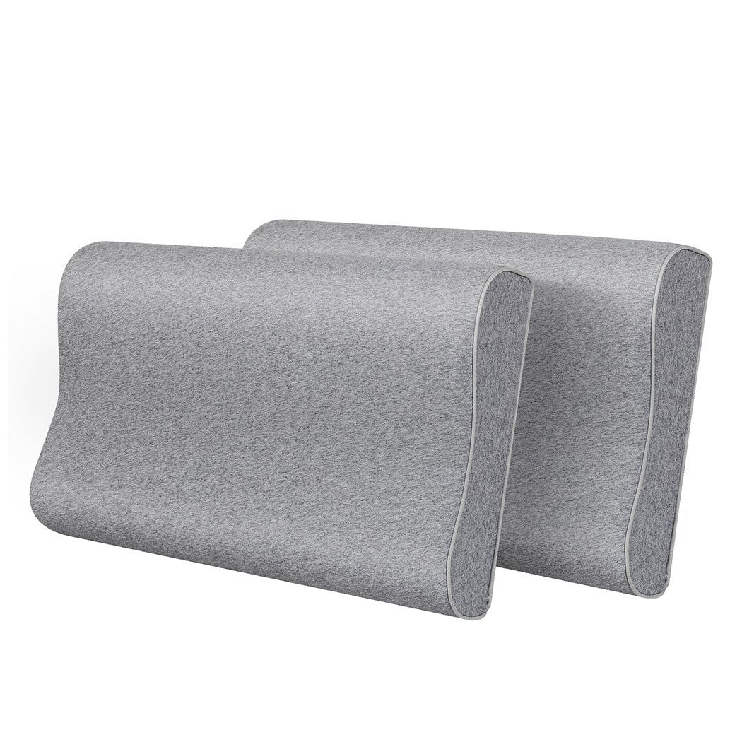 Dreamz Memory Foam Pillow Pillowcase Supprt Grey Rebound