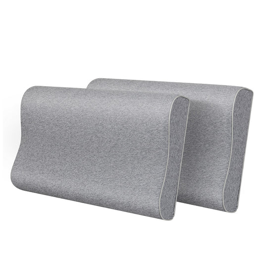Dreamz Memory Foam Pillow Pillowcase Supprt Grey Rebound