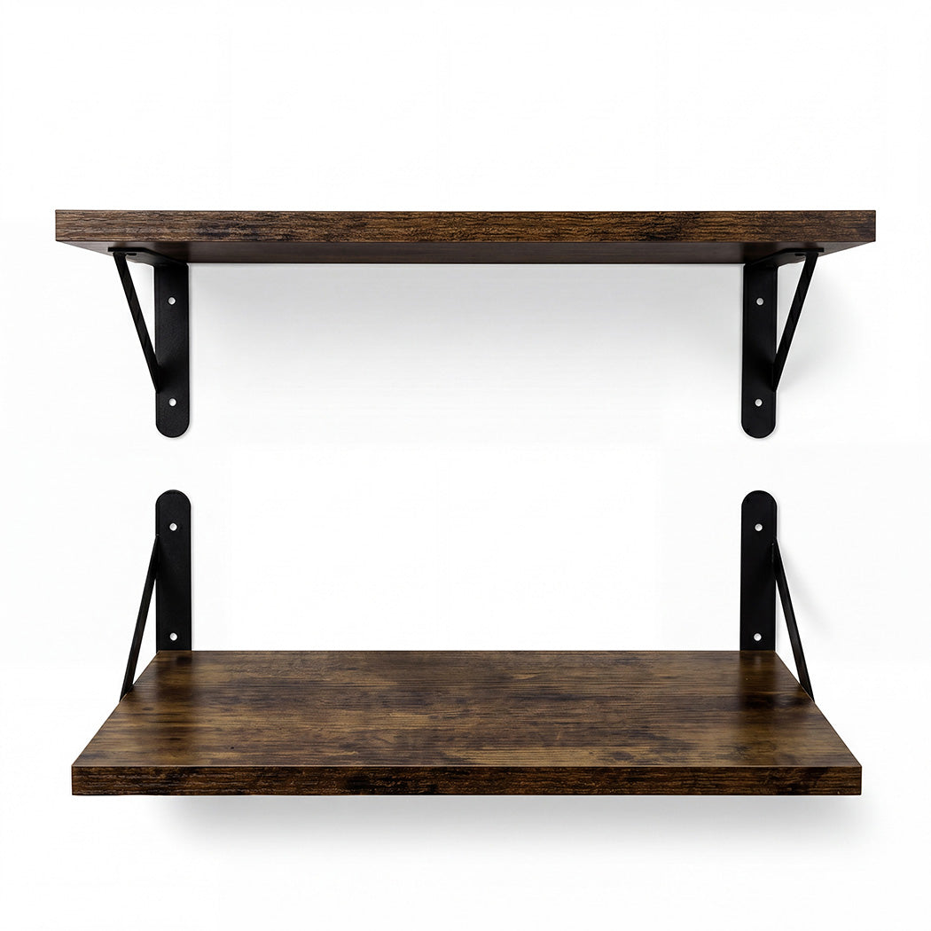 Levede Floating Shelves 2Pcs Deep Wall Mounted Rustic Storage Book Shelf Bedroom