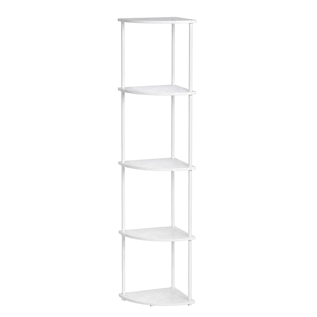 Levede Corner Bookshelf Adjustable Corner Bookcase Unit Living Room White
