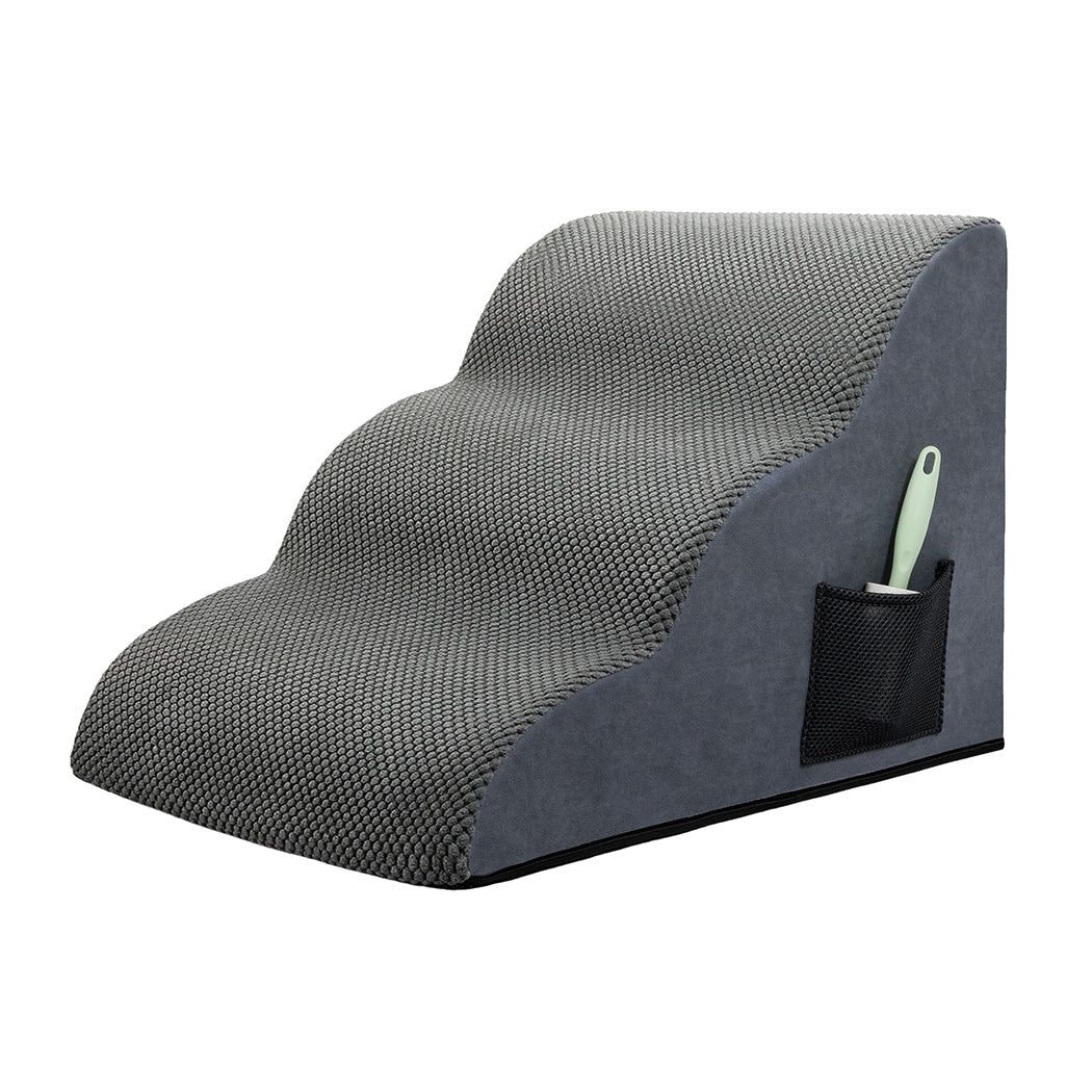 Pawz 3 Steps Pet Stairs Dog Ramp High Density Foam Grey
