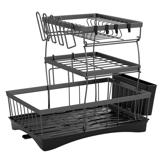 Toque Dish Drying Rack Plate Drainer Cup Holder