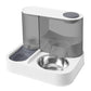 PaWz Automatic Cat Feeder Gravity Food and Water Dispenser for Home Travel White