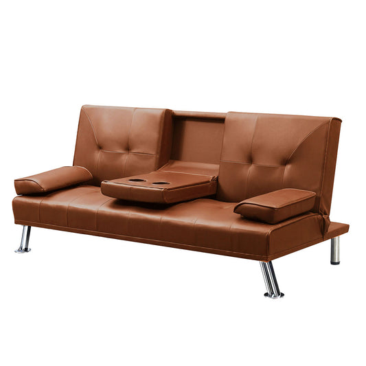 Levede Sofa Bed Adjustable Recliner Brown
