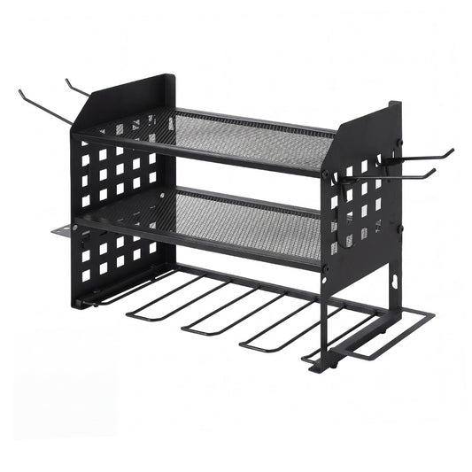 Levede Tool Storage Wall Mounted Tool Organiser Steel 3-Tier Rack Garage Black