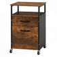 Levede Filing Cabinet With Lockable Wheels And Printer Stand for Office Brown