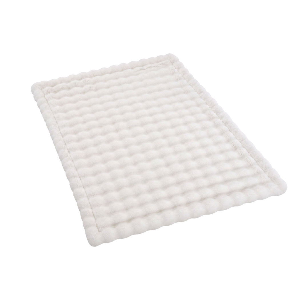 DreamZ Throw Blanket Fluffy Bubble Sofa Blanket Washable 130x150cm White