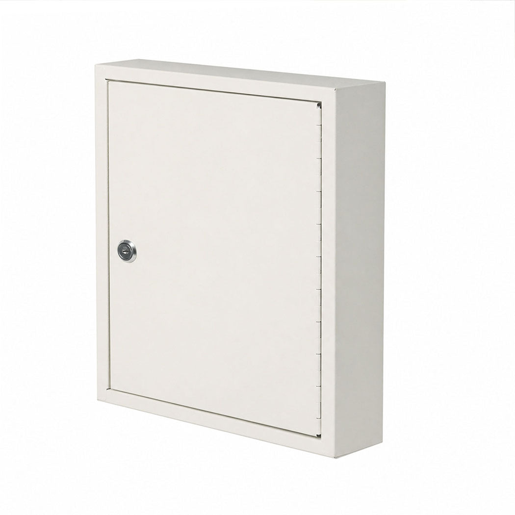 Levede Key Safe Cabinet 42-Key Wall Mount Steel Lock Box White