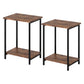Levede Side Table 2 Pcs Industrial Vintage End Table 2-Tier Storage Nightstand