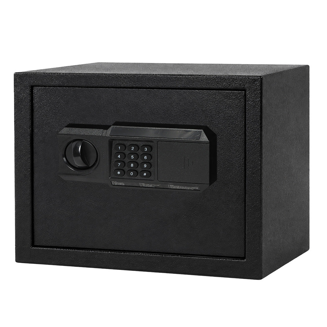 Levede Fireproof Safe Box with LED Light Alarm USB Steel for Home Use Black