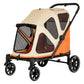 PaWz Dog Stroller Pet Pram Foldable Mesh Ventilated Seat Safety Leash Orange
