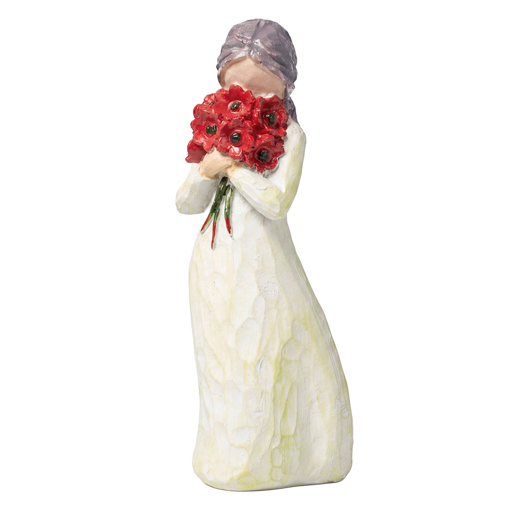 Levede Resin Bouquet Angel Figurines Gift with Love for Home Decor White