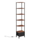 Levede 6-Tier Corner Shelf Stand Bookshelf Display Storage Rack with Drawer