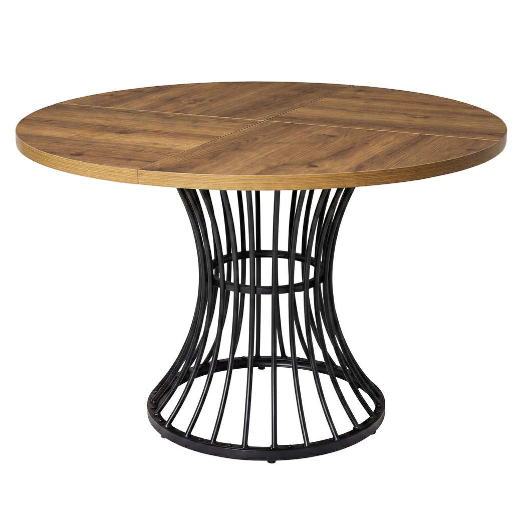 Levede Dining Table 120cm Round Dining Table 30mm MDF Retro Brown
