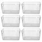Toque Clear Plastic Storage Bins 6PCS Pantry Fridge Organizer Boxes Handles
