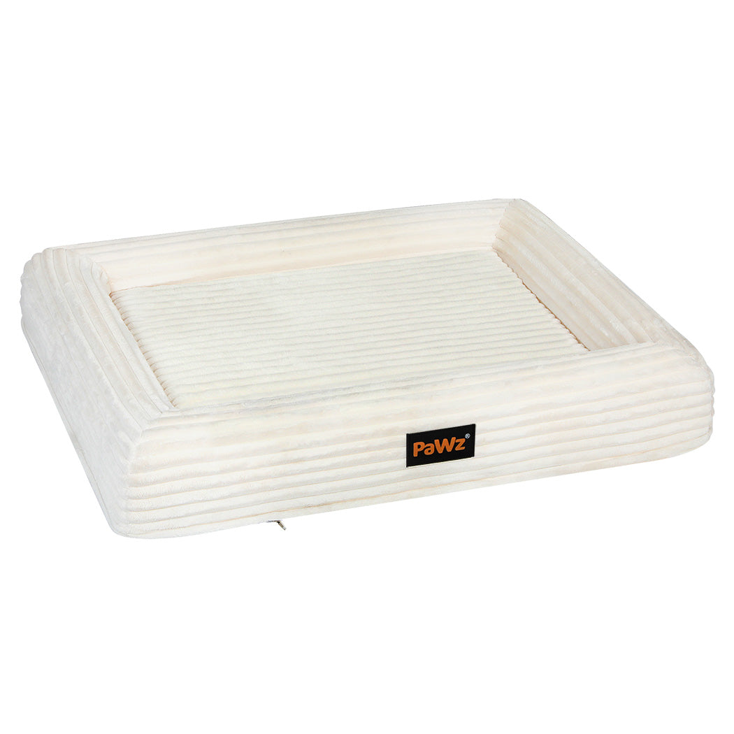Pawz XL Size Orthopedic Dog Bed with Corduroy Removable Cover Waterproof Washable Beige