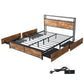 Levede Double Bed Frame RGB LED 4 Drawers USB