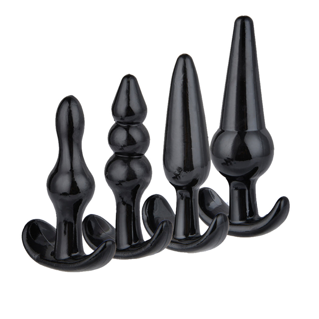 Urway 4 Pack Anal Butt Plug Ass Bum Black