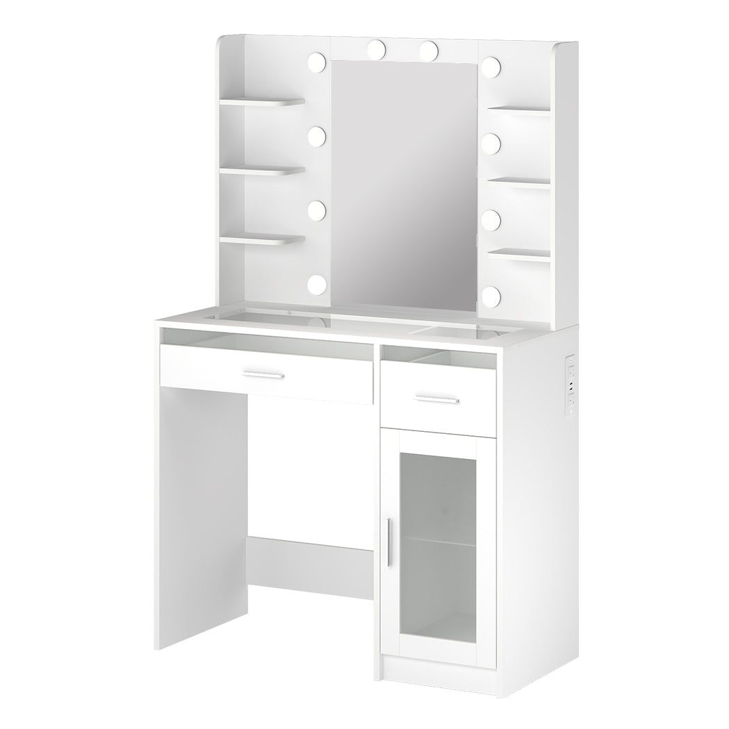 Levede Vanity Desk Makeup Mirror Storage Dressing Table