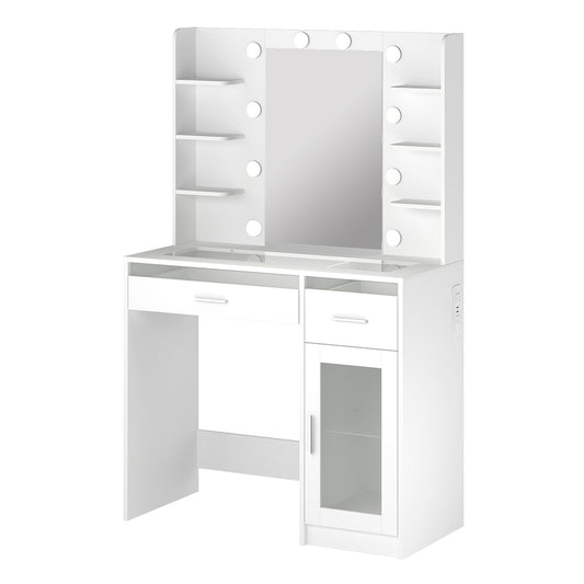 Levede Vanity Desk Makeup Mirror Storage Dressing Table