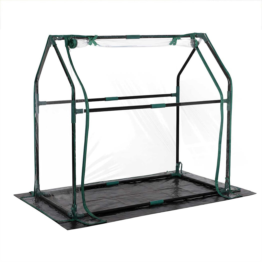 Lambu Mini Greenhouse Sturdy PVC Cover Zipper Door for Patio Balcony Transparent