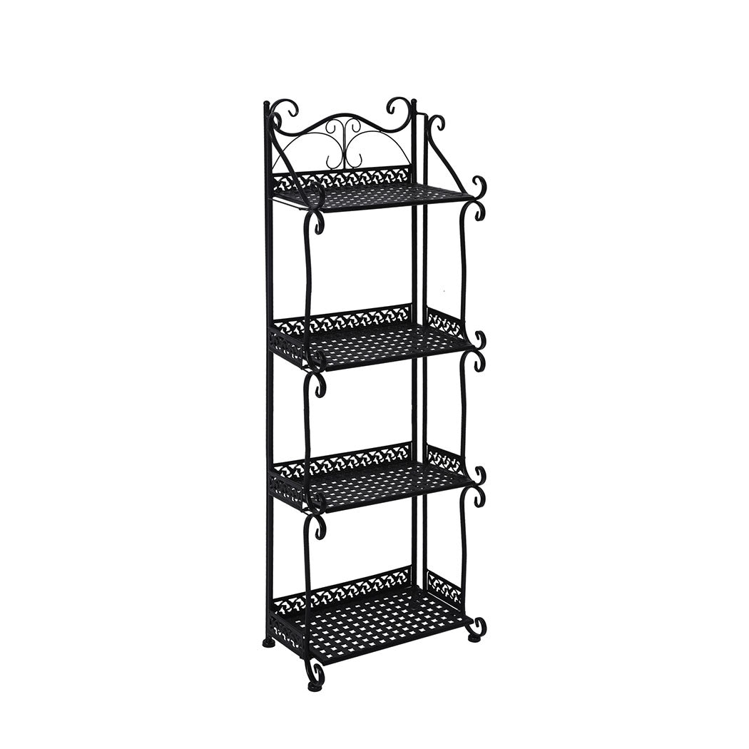 Levede Plant Stand 4 Tiers Outdoor Indoor Black