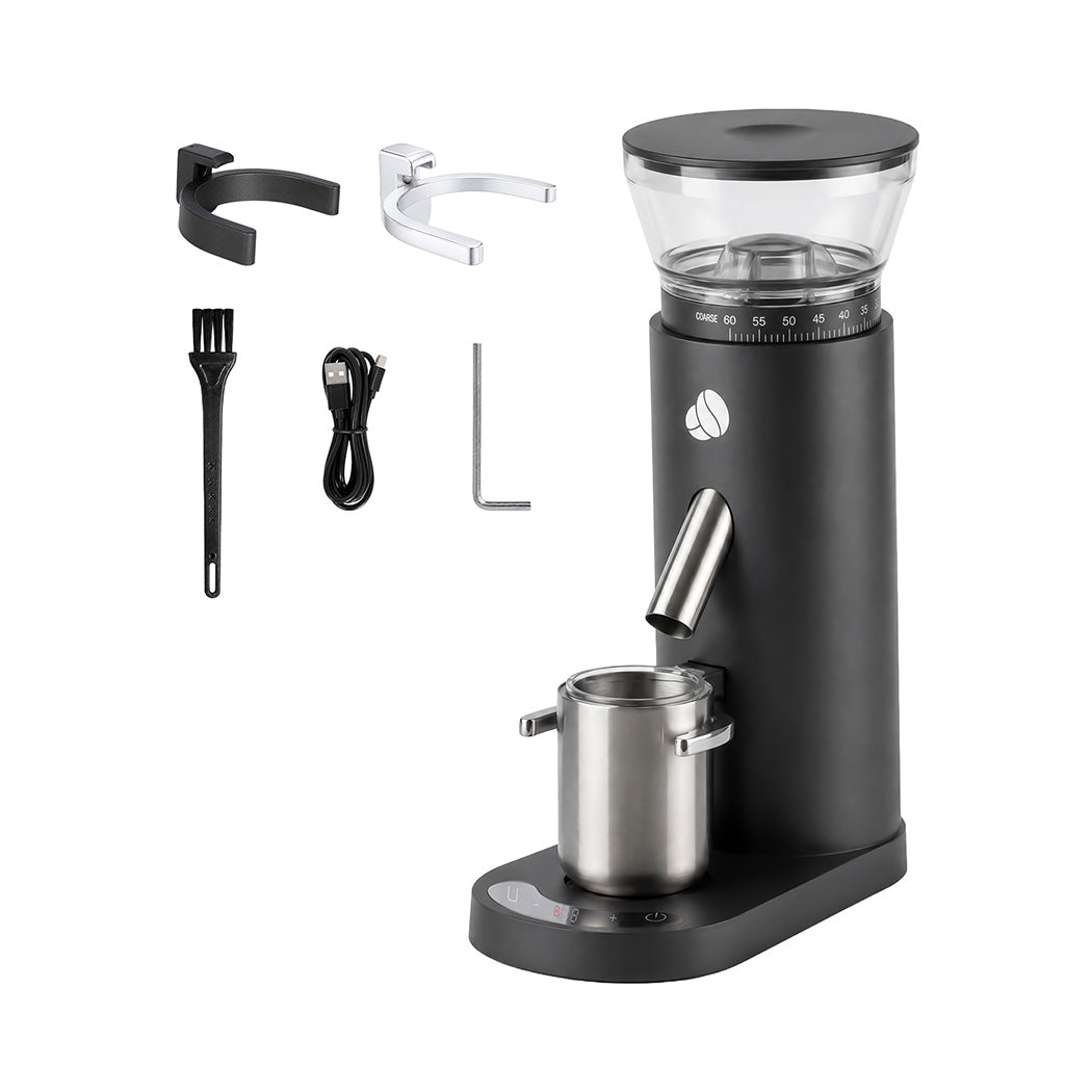 Spector Coffee Grinder USB Rechargeable Timer Memory 60 Settings Black