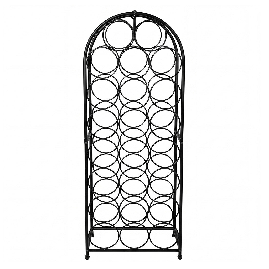Levede 23 Bottle Wine Rack Kitchen Home Floor Storage Organiser Metal Black