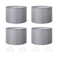 Emitto Lamp Shade 4pc Linen Drum E26 E27 with E14 Rings for Home Decor Grey