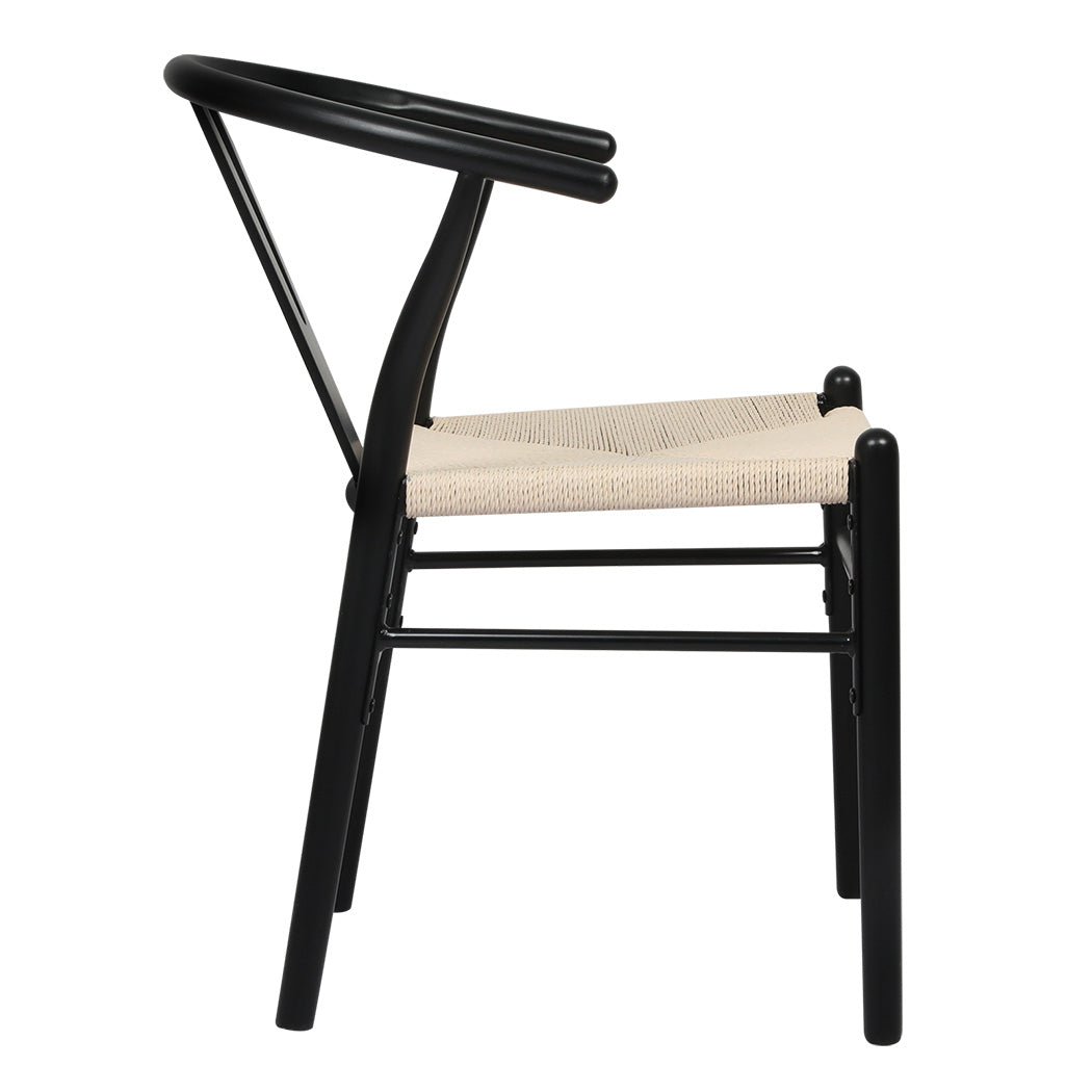 Levede 4x Dining Chairs Wooden Hans Black