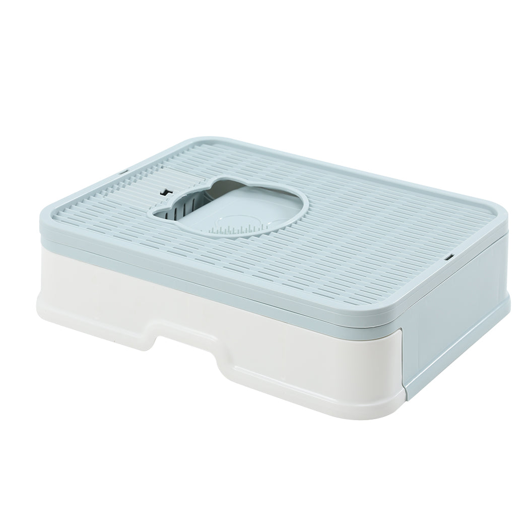 PaWz Foldable Cat Litter Box Tray Enclosed Blue