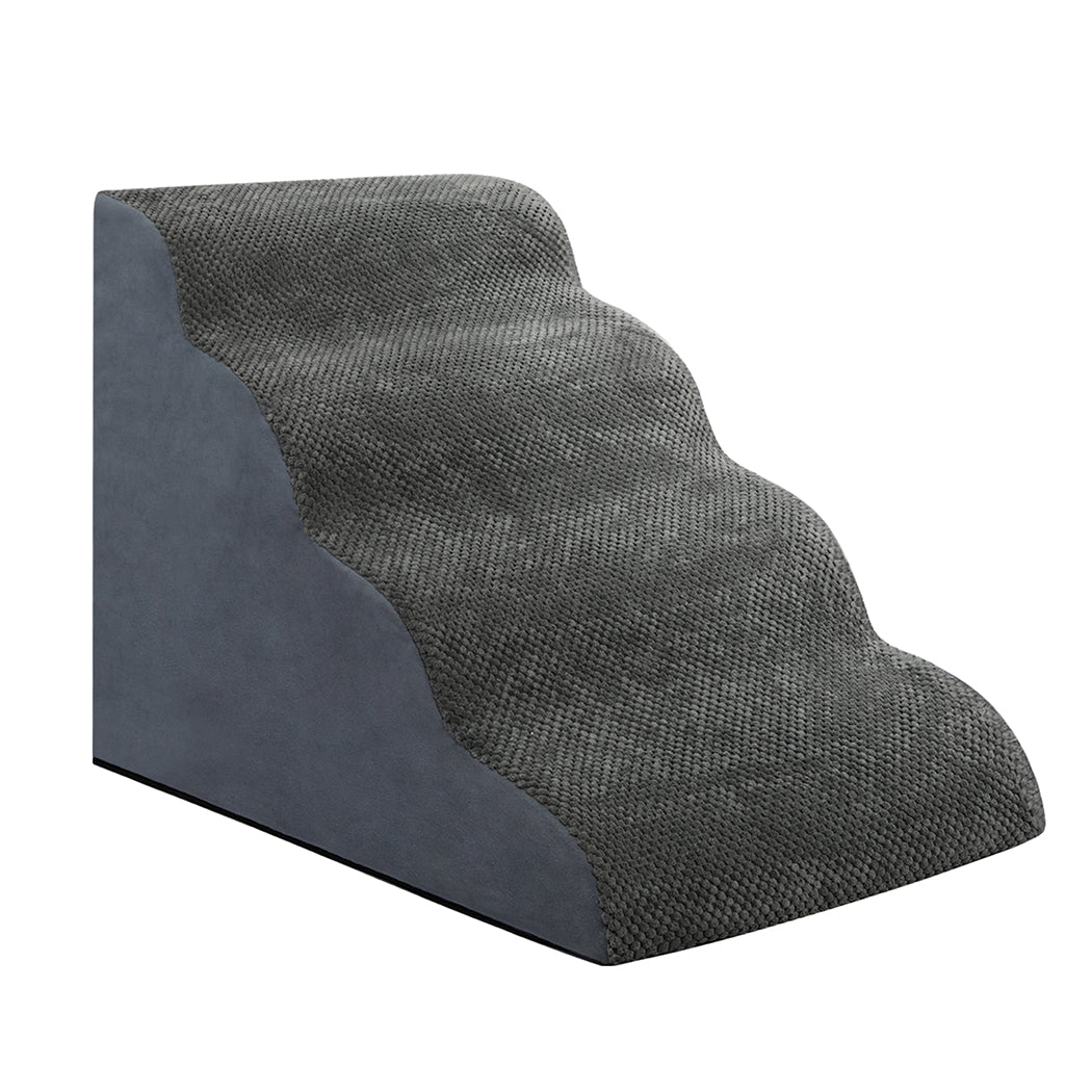 Pawz 4 Steps Pet Stairs Dog Ramp High Density Foam Grey