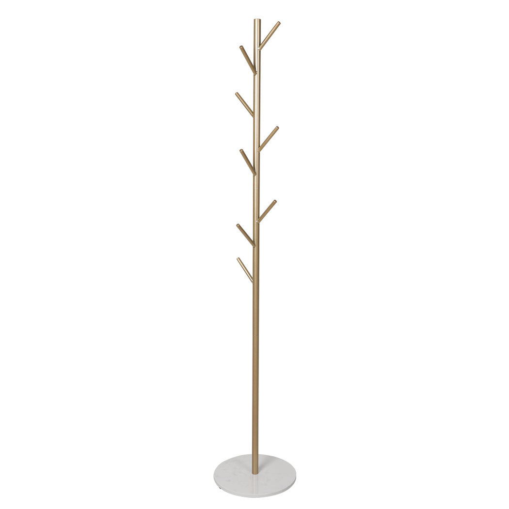 Levede Coat Rack Hat Clothes Stand Hanger Gold