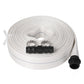 Traderight Hose Pipe Heavy 20m x 25mm Layflat PVC Pump Drainage with Clips White