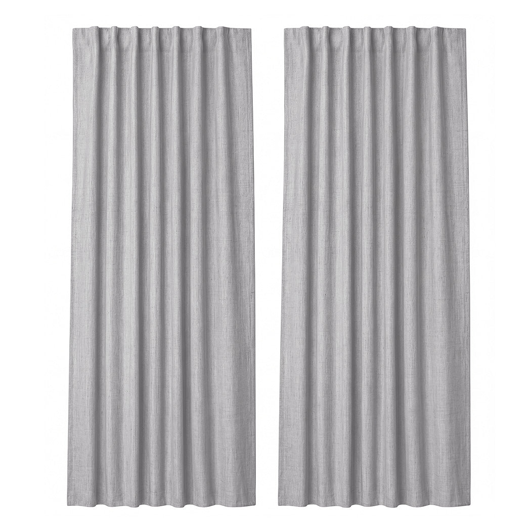 Marlow Blackout Curtains 2 Panels Thermal Linen Look Blockout Drapes 180 x 230cm