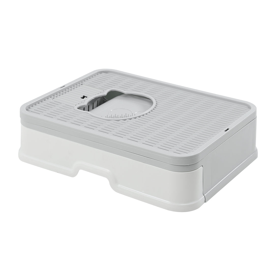 PaWz Foldable Cat Litter Box Tray Enclosed Grey