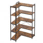 Levede Corner Bookshelf 5 Tier Bookcase L Shape Storage Shelf Display Rack Brown