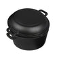 Toque 5.84L Double Dutch Oven 2 in 1 Cast Iron Pan