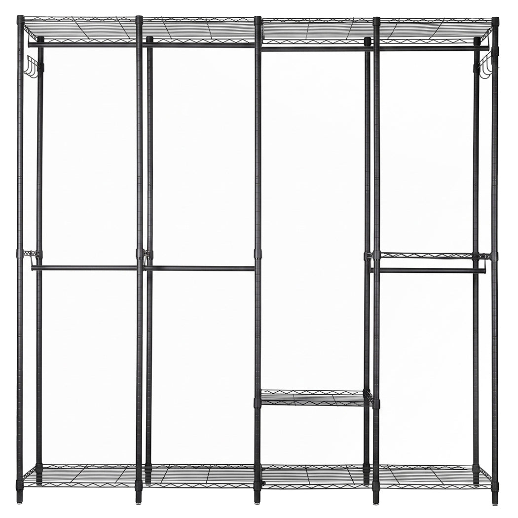 Levede Heavy Duty Clothes Rack Organizer 500kg Carbon Steel Bedroom Black