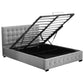 Levede Queen Bed Frame Fabric Tufted Grey