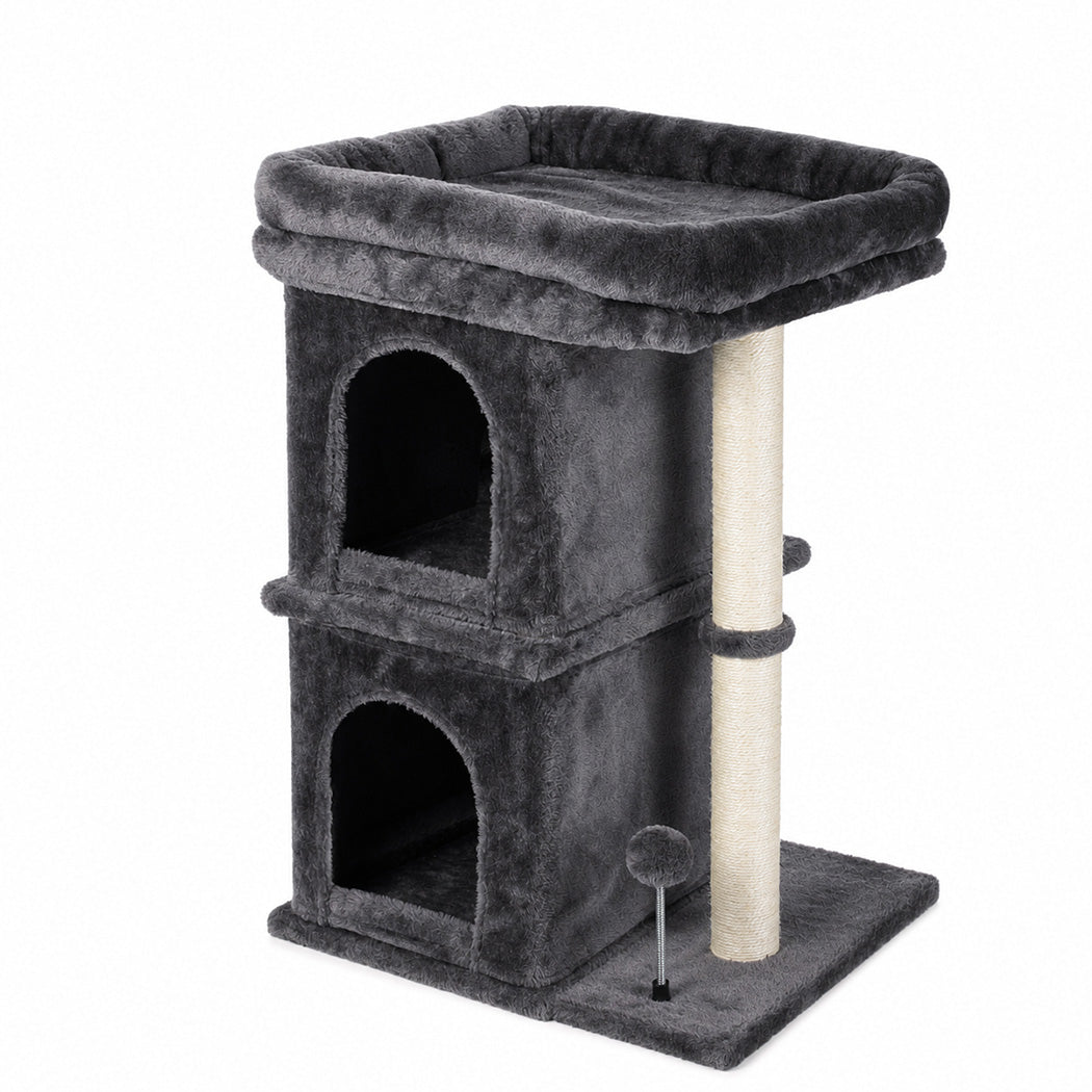 Pawz Cat Tree Cat Tower Top Perch Sisal Post E1 Particle Board Dark Grey