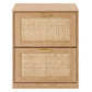 Levede Shoe Cabinet Flip Door Shoe Storage Cabinet Rattan Entryway Organizer Oak