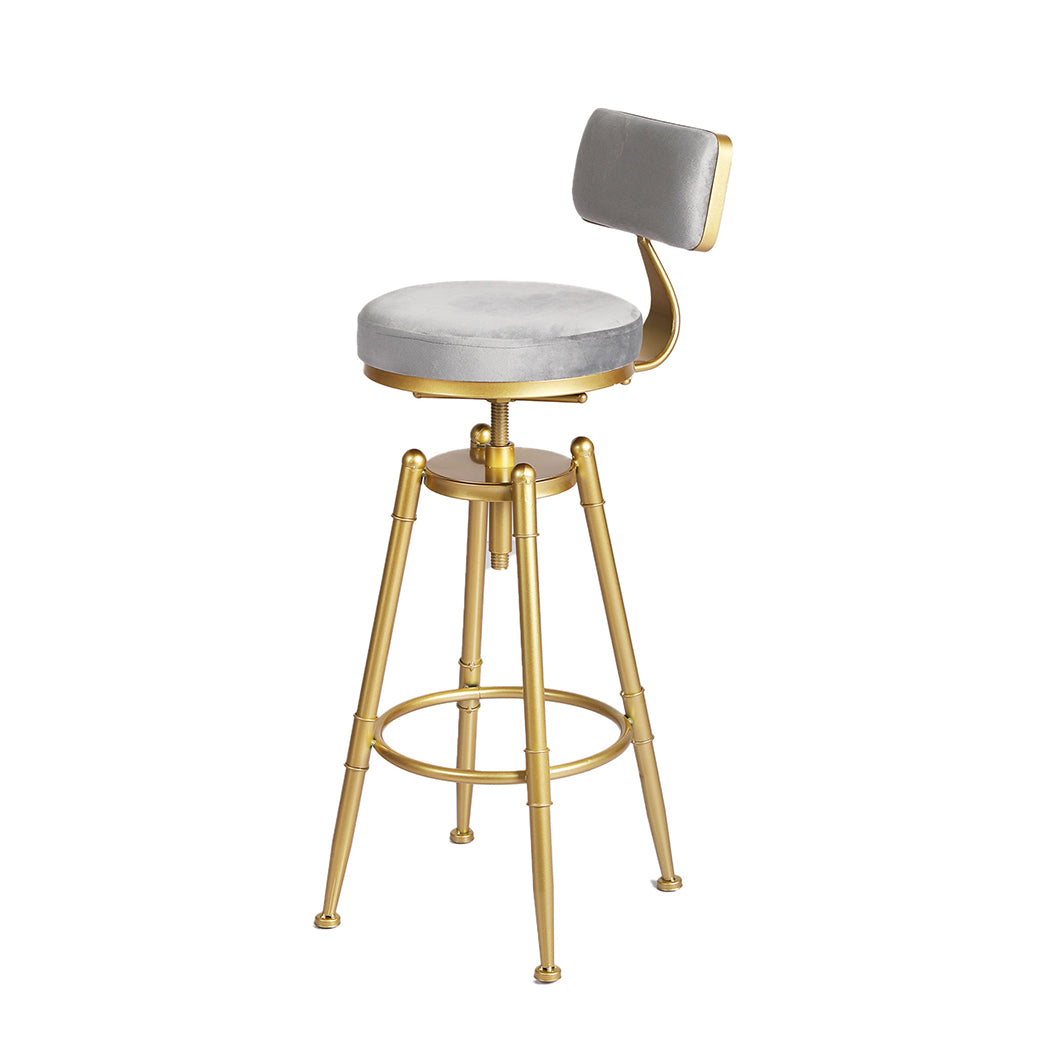 Levede 4x Swivel Bar Stools Kitchen Bar Chair Grey