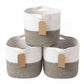 Levede Storage Baskets Laundry Bins 3Pcs Foldable with Handles Cotton Rope Brown