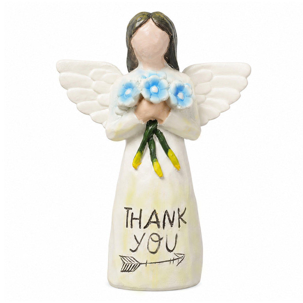 Levede Forget-Me-Not Resin Figurines Thank You Angel Sympathy Gift White