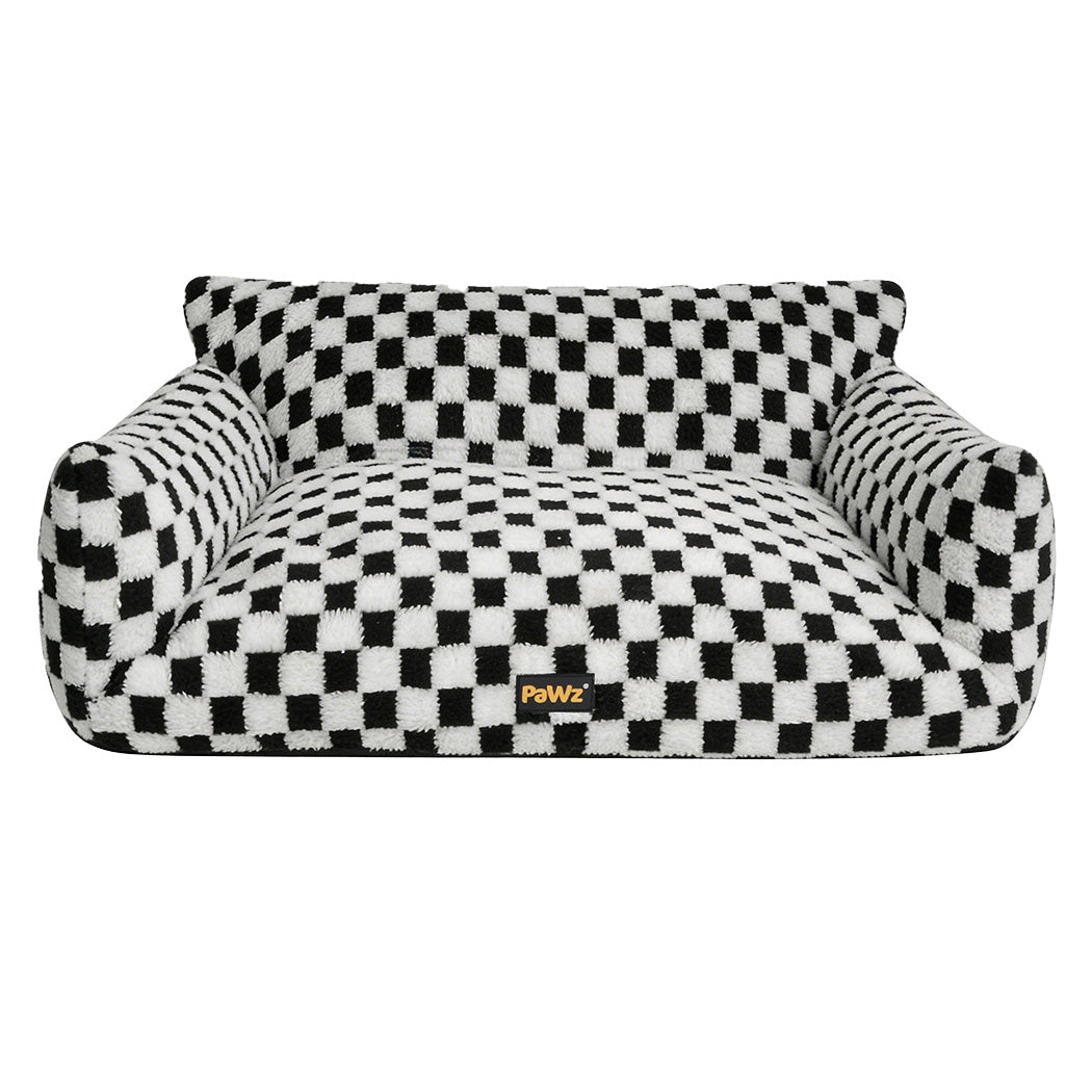 Pawz Pet Bed Plush Checkered Dog Bed Washable Cat Bed