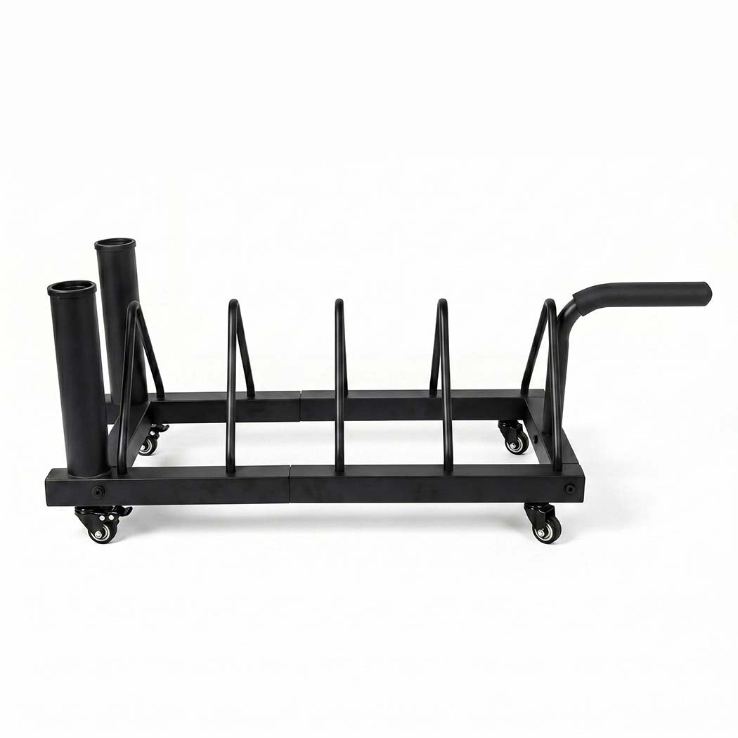 Centra Horizontal Bumper Plate Rack with Wheels Barbell Weight Storage Holder